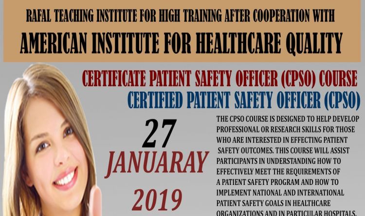 Certificate Patient Safety Officer (CPSO) Course