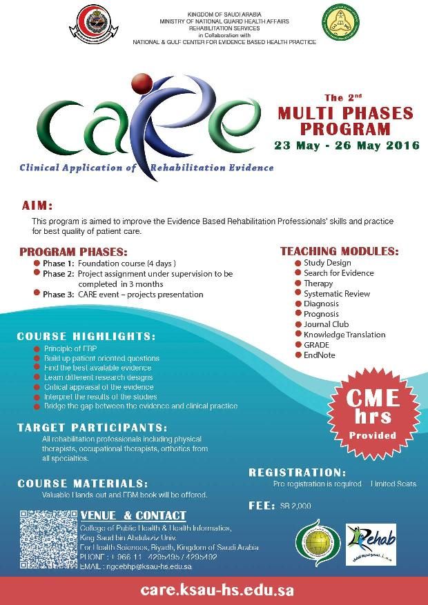 Clinical Application of Rehabilitation Evidence Training Course Clinical Application of Rehabilitation Evidence Training Course